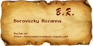 Borovszky Rozanna névjegykártya